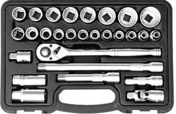 AUZGRIP - 28 PC 1/2'' SQ. DR. 12PT SOCKET SET METRIC